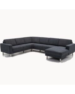 Koksgrå Living Room City hjørnesofa med chaiselong som er højre vendt.