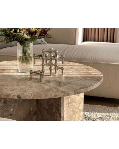 Rundt sofabord i marmor 90Ø cm.