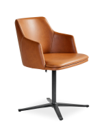 Skovby SM 55 spisebordsstol med stjernefod og i læder.