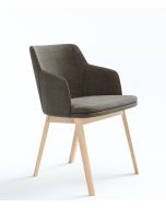 Skovby SM 65 spisebordsstol i egetræ og stof.