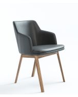 Skovby SM 65 spisebordsstol i valnød og læder.