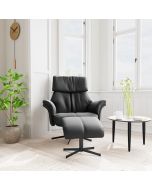 Cherry lænestol med skammel i lækker læder.