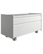 Hvid kommode med 2 skuffer.