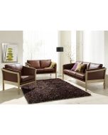 Læder sofasæt 3 + 2 personer.