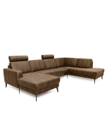 Living Room City U-sofa i “nubuck-look”.